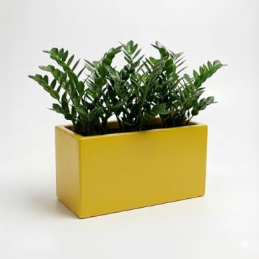 Imagem de Genérico, Vaso Quadrado Texturizado com Relevo, Uso Interno, Tamanho M, Preto, Terracota/Barro, Recipiente para Plantas, Quadrado, Vaso de Chão, Vaso de Plantas, 15x12x11 cm