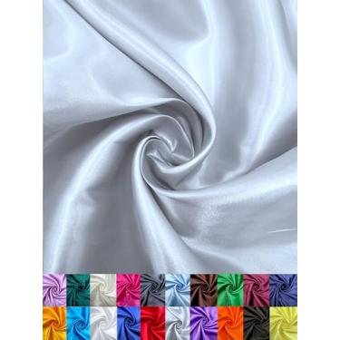 Imagem de EOVEA - Tecido de cetim brilhante da The Yard – Material de poliéster liso para costura, estofamento, forro, decoração, fantasias e artesanato DIY – 152 cm de largura, tecido leve e drapeado macio