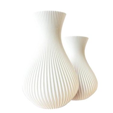 Imagem de Kit 2 Vasos Decorativos Sala Moderno Centro de Mesa Minimalista Decoração Casa Escritório Elegante - Vaso decorativo(Branco)