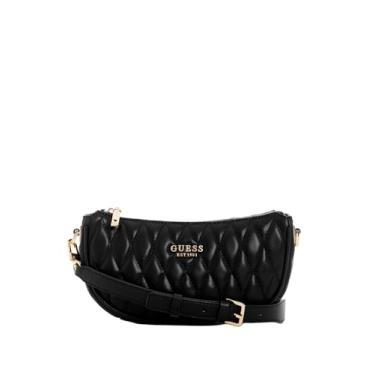 Imagem de GUESS Bolsa de ombro Valla Mini top com zíper, preta