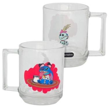 Imagem de Caneca Stitch 101 Dalmatas Vidro Transparente 250 ml Oficial Disney - 