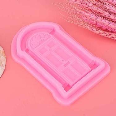 Imagem de Generic Conjunto de Molde de Janela de Porta de Fondant de Silicone Diy para Assar Bolo, Biscoitos, Chocolate, Perfeito para Crianças, Molde Rosa de Qualidade Alimentar, 2 Peças (Rosa)