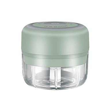 Imagem de Máquina portátil sem fio elétrica doméstica para amassar alho liquidificador purê com lâminas de aço inoxidável picar legumes frutas carne esmagar gel