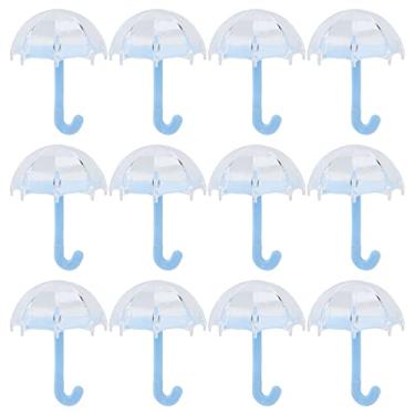 Imagem de ZJchao Caixa de Doces Em Formato de Guarda-chuva, 12 Peças, Recipiente de Plástico para Doces, Caixas Elegantes para Casamentos, Chás de bebê, Festas de Aniversário, Organizador de (Azul)