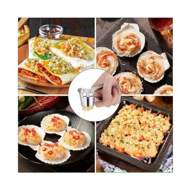 Imagem de Prensa de Alho Aço Inoxidável Triturador Profissional para Cozinha Gengibre Resistente Design Ergonômico Fácil Limpar Utensílio Casa e Restaurante