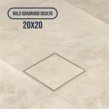 Imagem de Ralo Quadrado Oculto Invisível 20x20 Banheiro Quintal - MAGALU