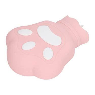 Imagem de aqxreight Saco de água Quente de Pata de Urso Bonito Silicone para Aquecimento de Micro-ondas Garrafa de água Quente para Alívio de Desconforto Amarelo Claro Em Forma de Urso Fria e Fofa Esta Diversão Em Forma de Pata de (Rosado)