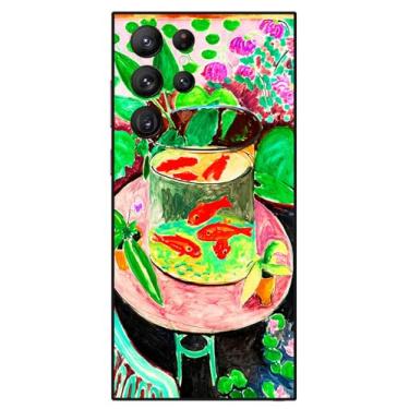 Imagem de Berkin Arts Capa artística de silicone compatível com Samsung Galaxy S24 Ultra 5G Koi Fish Water Lily Botanical (peixinho dourado de Henri Matisse)