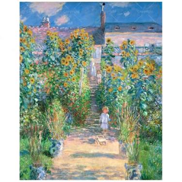 Imagem de Kit de pintura de jardim por números para adultos - DIY pintura de jardim do artista em tela, conjunto de tinta acrílica, adequado para iniciantes, arte floral para decoração de casa ou presentes