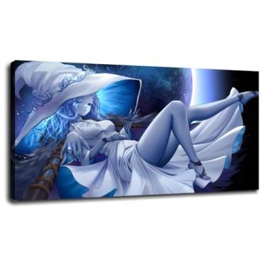 Imagem de Blue Skin Poster Hat Canvas Prints Ranni Wall Art For Home 1 painéis Decorações com moldura 68.6 cm x 40.6 cm