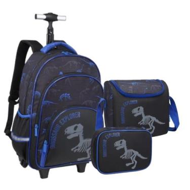 Imagem de Mochila Rodinha Infantil Menino Kit 3 Peças Escolar Grande - D Present