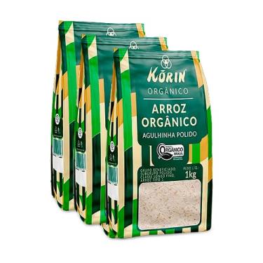 Imagem de Kit 3X: Arroz Agulhinha Polido Orgânico Korin 1kg