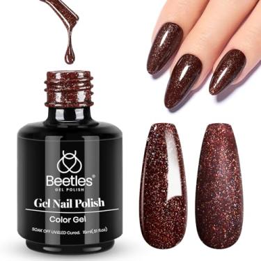 Imagem de Esmalte de gel Beetles Brown Glitter, 15 ml, chocolate de inverno, marrom, jazz, clube, imersão em gel, arte de unhas, manicure, presente DIY para mulheres
