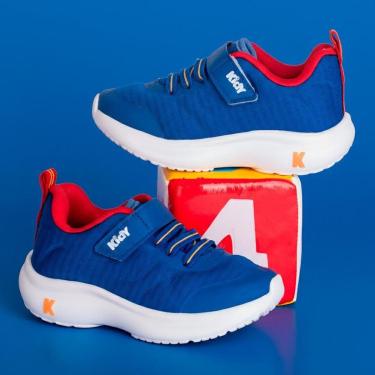Imagem de Tênis Infantil Menino Kidy Nuvem Super Leve Azul Royal Fita Aderente Escolar Conforto Anatômico-Masculino