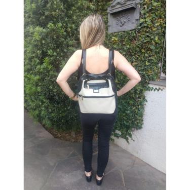 Imagem de Mochila Bolsa Topgrife Couro Branco