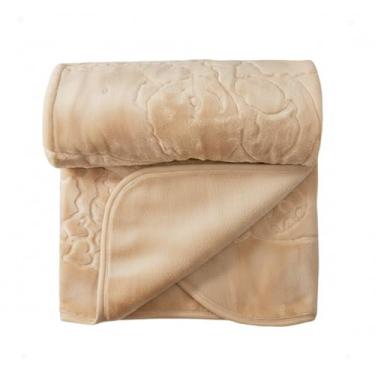 Imagem de Cobertor Infantil Bebê em Alto Relevo Macio Comprensado Dardara 90x105cm Embalagem Plástica (Bege)