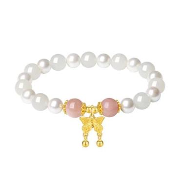 Imagem de Pulseira Charm Butterfly em prata 925 para mulheres com pérolas - Yiwe