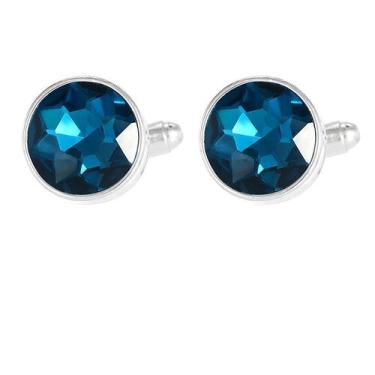 Imagem de Abotoaduras, elegante cristal azul para homens, design redondo - yiwei