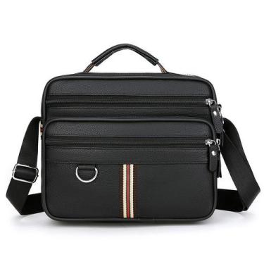 Imagem de Bolsa Messenger em couro PU para homens compacta 24x9x19cm - Yiweisai