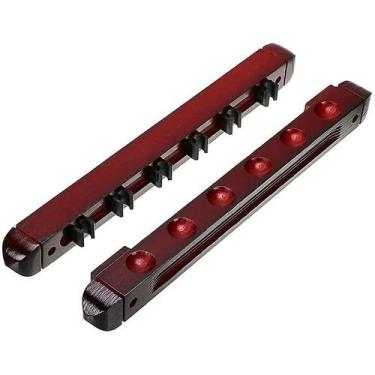 Imagem de Suporte de parede Pool Cue Rack de madeira para 6 tacos - Gloome Store