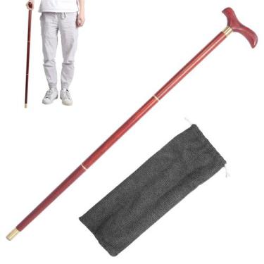 Imagem de Bastão de caminhada FILFEEL Elderly 3 seções Wooden Mountain