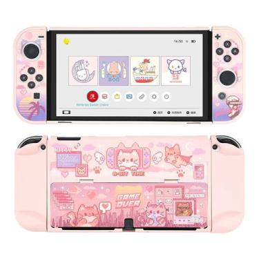 Imagem de Funda Protectora para Nintendo Switch OLED GeekShare Pixel Cat