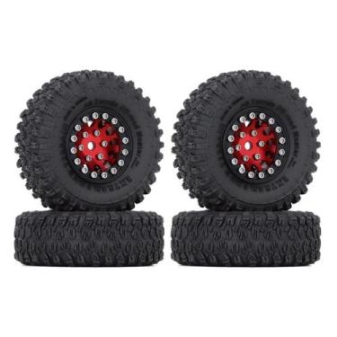 Imagem de Conjunto de pneus e aros Beadlock para carro RC Crawler 1/18 TRX4M 1/2