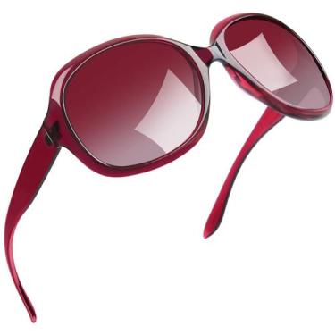 Imagem de Óculos de sol Joopin Transparent Rose Red Oversized para mulheres