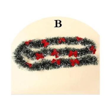 Imagem de Guirlanda De Natal De 2M Com Fita Decorativa Para Árvores, Balcões, Co