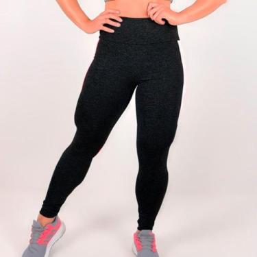 Imagem de Calça Legging Feminina Suplex Esportiva para Academia Mariê preta e ci