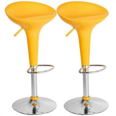 Imagem de Kit 02 Un Banquetas Giratória Alta Tulipa Lotus Assento Abs prime.offi