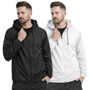 Imagem de Kit 2 Jaquetas Corta Vento Masculina Leve Impermeável Para Academia Corrida Caminhada-M...