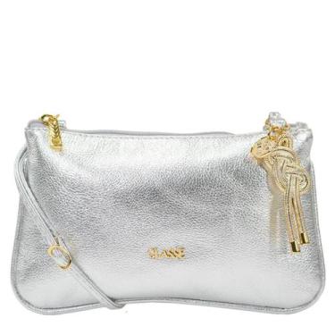 Imagem de Bolsa crossbody classe couro, Prata, UN