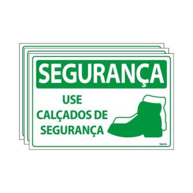 Imagem de Combo 3 Placas De Sinalização Segurança Use Calçados De Segurança 30x2