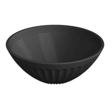 Imagem de Kit 24 Cumbucas Plásticas 400ml Bowls Uz Preto Sushi Shimeji Sunomono 