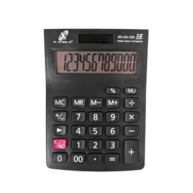Imagem de Calculadora De Mesa 12 Digitos Solar Bateria Preta X-cell, PRETO