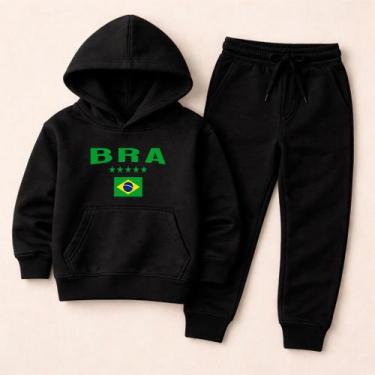 Imagem de Conjunto de Moletom Infantil Brasil Seleção Brasileira Copa do Mundo A