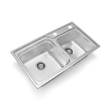 Imagem de Cuba dupla Funzionale 228 Acetinado 79,5x45cm - Debacco