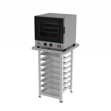 Imagem de Kit Forno Turbo Progás Prp-004 G2 com Bancada Mes-004 e 8 Assadeiras Cimapi Preto 110V