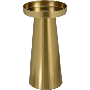 Imagem de CASTIÇAL PORTA VELA DECORATIVO HOME&CO METAL 20x10x10cm DOURADO