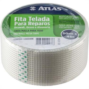 Imagem de Fita Telada Atlas Fibra De Vidro Para Drywall E Trincas Autoadesiva 50