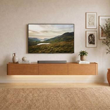 Imagem de Rack Suspenso para TV Ate 75 Polegadas com LED 3 Gavetas 180cm Oslo Naturalle