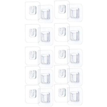 Imagem de Kit 10 Peças Gancho Adesivo Dupla Face Transparente Sem Pregos Furos -