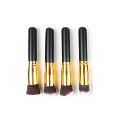 Imagem de Crazy Queen Professional Makeup Brush Set 4pcs Pro Kits Brushes Kabuki Makeup Cosmetics Brush Tool (Black_Gold)