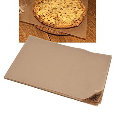 Imagem de 100 folhas de papel de óleo de cozimento, papel antiaderente para churrasco de silicone para cozinhar fritar, grelhar, papéis pré-cortados para grelhar fritadeira a ar, cozinhar a vapor, bolo de pão e