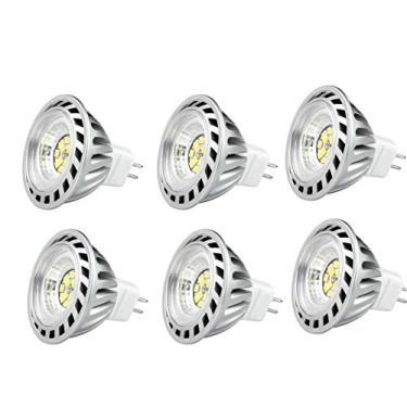 Imagem de CY LED 6W MR16 lâmpadas reguláveis de intensidade de luz, equivalente a lâmpada de halogênio de 50 W, 420 lm, branco quente, 3000 K, ângulo de feixe de 60°, lâmpadas de LED holofote, pacote com 6 unidades