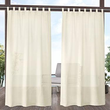 Imagem de Exclusive Home Curtains EH8310-02-2-84V Miami Sheer Texturizado Interno/Exterior, 137 x 213 cm, marfim