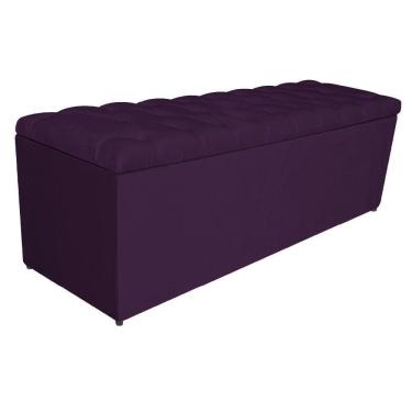 Imagem de Calçadeira Estofada Liverpool 160cm Queen Size Suede Roxo