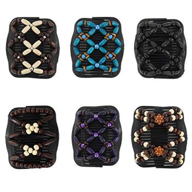 Imagem de Pente de cabelo feminino Yeshan com strass e pente lateral, No9(Mixed 6 colors)