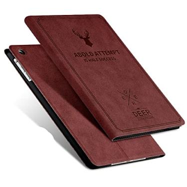 Imagem de Capa de couro flip estilo retrô de 10,9 polegadas para iPad Air 5 lançado em 2022/iPad Air 4 2020/com despertar/hibernar/suporte Touch ID/totalmente envolvido, resistente a quedas e à prova d'água